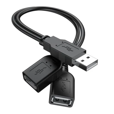ANDTOBO Cavo Sdoppiatore USB Cavo Doppio USB Maschio Femmina Y Splitter Per - Immagine 1 di 4