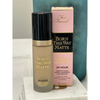 Too Faced NIB Born This Way Matte Longwear Liquid Foundation 1.0 fl oz Snow - Image 1 of 4