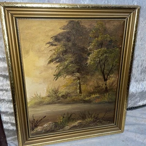 Original Oil Painting Board Woodland Scene Jean Rennie - Picture 1 of 6