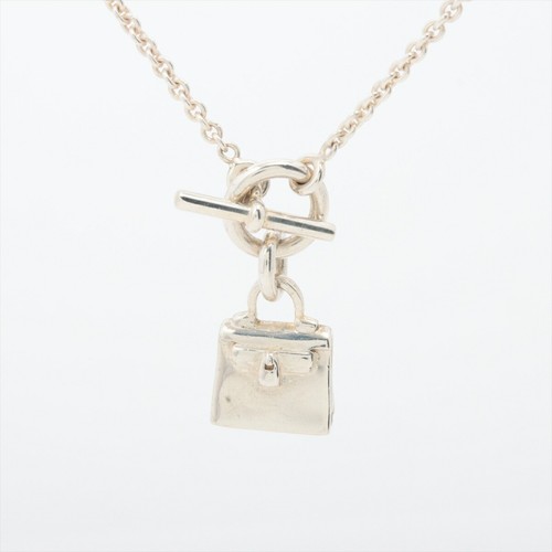 HERMÈS Collana amuleto Hermes Kelly usata argento 925 12 3G