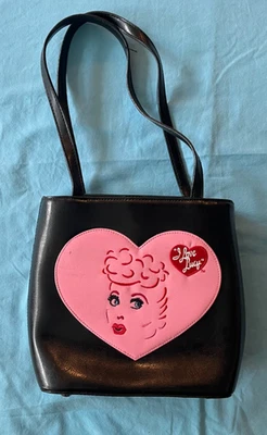 I Love Lucy Black Leather Purse Shoulder Hand Bag Comedy Television Desi - Image 1 of 4