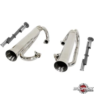 Scarico sportivo acciaio inox lucido con inserti per VW Buggy Trike tipo 1 12-1600cc - Foto 1 di 1