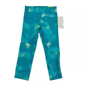 All In Motion Leggings Aqua High Rise Fashion Crop Youth Girls Size XS 4/5 - Picture 1 of 4