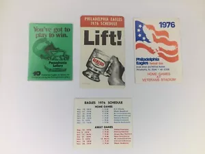 VTG Philadelphia Eagles Pocket Schedule Lot (4) 1976 Genesee Beer Lottery - Picture 1 of 9
