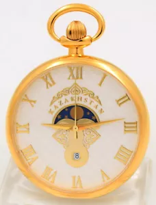 Außergewöhnliche Quarz Taschenuhr mit Mondphase u. Datum - Bild 1 von 6