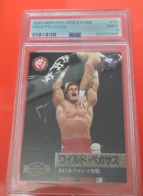 Japanese wrestling card 1995 BBM Wild Pegasus Chris Benoit PSA9 WWENWAECWAEW - Image 1 of 2