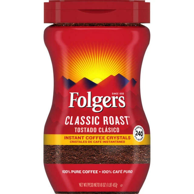 Folgers Classic Roast Instant Coffee Crystals - 16 Ounce