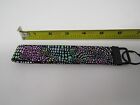 Multi color snake skin look, key fob, lanyard, handmade 6 inches in length,