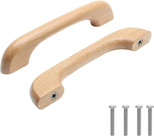Uenhoy 10 Pcs Natural Wood Cabinet Pulls Handles Solid Wood Handles for Kitchen - Picture 1 of 12