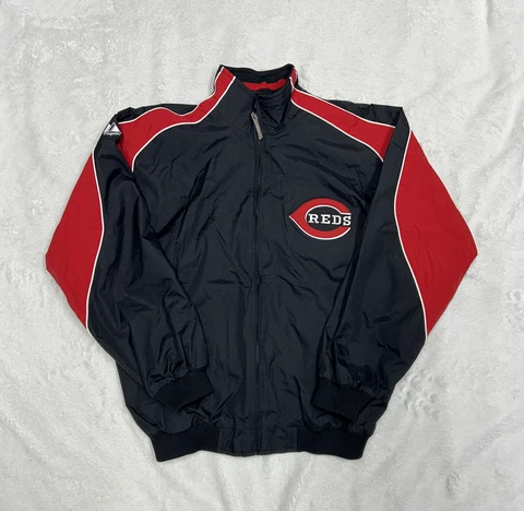 Vintage Majestic Cincinnati Reds Jacket; Youth Size XL; Embroidered; Red Black Cover