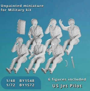 1/48 1/72 Scale Resin Model Jet Pilots tabletop Military Unpainted Miniature - Picture 1 of 10