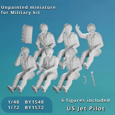 1/48 1/72 Scale Resin Model Jet Pilots tabletop Military Unpainted Miniature - Image 1 of 4
