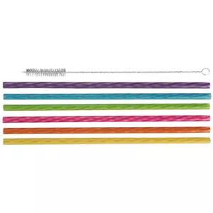 24pc Avanti Reusable Straight Drinking Straws Drinkware w/Cleaning Brush Rainbow - Picture 1 of 1