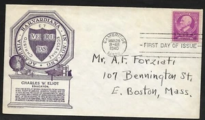 #871 3c Charles W. Eliot -Famous American - Educator - Anderson FDC - Picture 1 of 2
