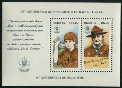 Hoja de recuerdo Brasil 1812 Año Scout MNH 1982 Foto 1 de 2
