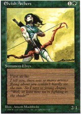 MTG magic cards 1x x1 Light Play, English Elvish Archers 4th Edition