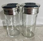 Large Capacity Glass Spice Bottles Scoop Or Shake Top Lid Set Of 2 Pre Owned
