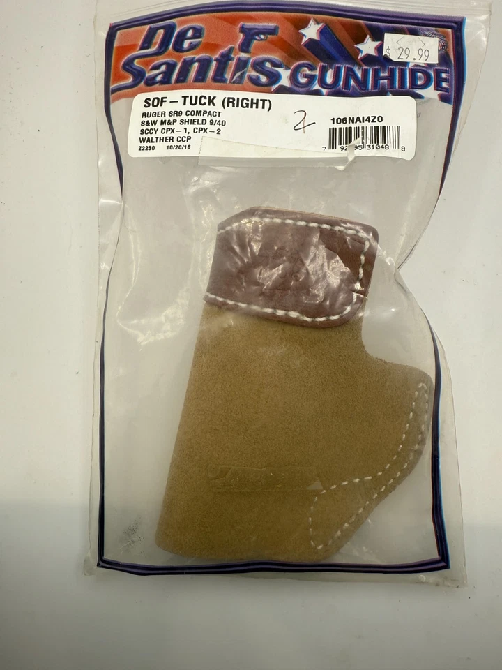 DeSantis Gunhide SOF-TUCK(右)型号 106NAI4Z0 - Ruger SR9 S&W Walther CCP — 第 1/1 张图片