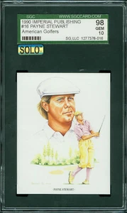 1990 IMPERIAL PUBLISHING # 16 PAYNE STEWART RC SGC 10 MAC SOLO FINEST $200 CARD - Picture 1 of 2