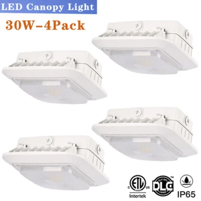YAO-LITE Outdoor Gas Station LED Canopy Garage Light 30W Parking Lot Street Light 4PACK