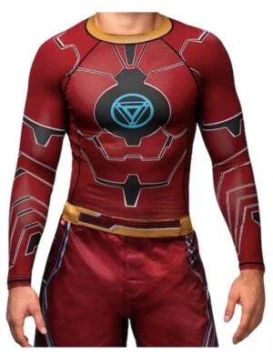 Hayabusa Marvel Hero Elite Boxing Rash Guard Iron Man Size M Long Sleeve Stark - Image 1 of 4