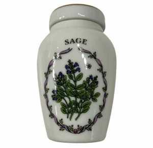 Tarro de especias Franklin Mint SAGE porcelana Gloria Vanderbilt vintage Japón 1985 - Imagen 1 de 12