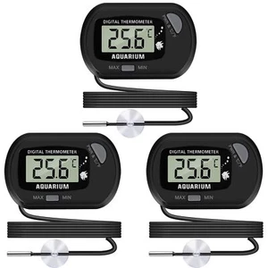 Lcd Digital Aquarium Thermometer Fish Tank Thermometer With Waterresistant Senso - Picture 1 of 7