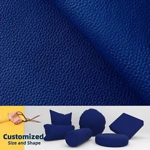 Pb016 Cushion Cover*Deep Royal/Blue*Faux Leather synthetic Litchi Skin Sofa Seat - Picture 1 of 55