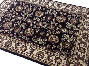 4’ x 6’ Black Beige Floral Oriental Area Rug Wool Hand Knotted Entrance Carpet - Picture 1 of 12