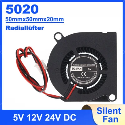 5020 50mm Turbine Radiallüfter CPU Lüfter Bauteilkühler 5V 12V 24V DC Fan Cooler - Bild 1 von 4