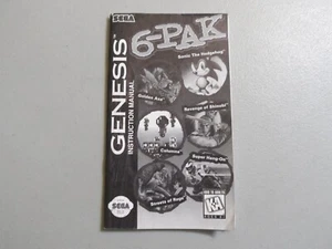 Genesis 6-Pack Manual Only, NO GAME! NO CASE! Original SEGA Genesis - Picture 1 of 8