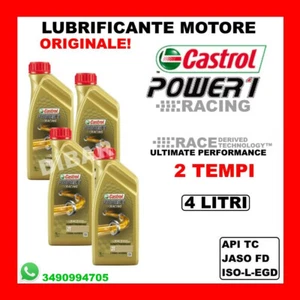OLIO MISCELA MOTO SCOOTER 100% SINTETICO CASTROL POWER 1 RACING 2T DA 4 LITRI - Imagen 1 de 1
