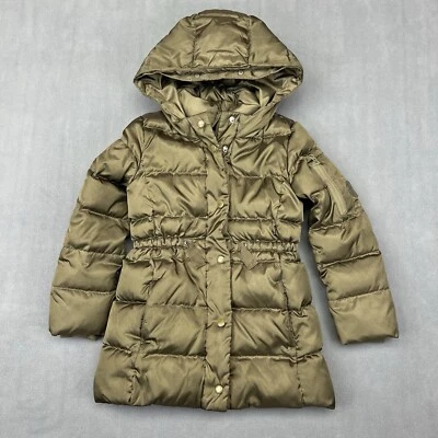 Gap Kids Boys Olive Green Down Filled Warmest Puffer Jacket Hooded Coat Sz 6/7 S - Image 1 of 4