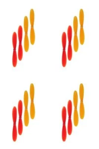 Hubsan X4 H107D Red and Yellow Propeller Blades Props Rotor Set 55mm 4 Pack - Picture 1 of 5