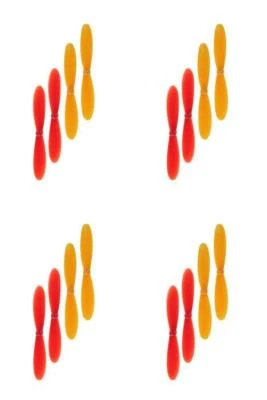 Hubsan X4 H107D Red and Yellow Propeller Blades Props Rotor Set 55mm 4 Pack - Image 1 of 4