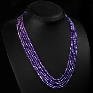 VERY PRECIOUS AAA 203.00 CTS NATURAL 5 STRAND BOLIVIAN AMETHYST BEADS NECKLACE - Picture 1 of 1
