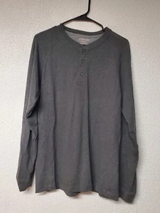 Men's Sueded Henley Long Sleeve Gray Pullover by St. Johns Bay Size Small - Picture 1 of 4