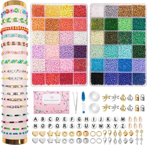 16200 Stück Selber Machen Perlen für armbänder Perlen Set 3mm Buchstaben Perlen - Bild 1 von 7