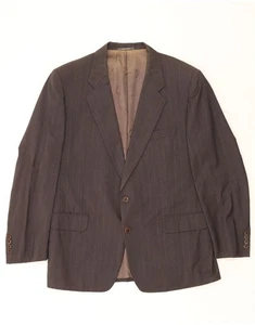 TRUSSARDI Mens 2 Button Blazer Jacket IT 54 2XL Grey Pinstripe Virgin Wool BV01 - Picture 1 of 3