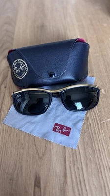 Vintage B&L Ray-Ban Olympian Sunglasses Black & Gold USA Made Rare Pre-Luxottica - Image 1 of 4