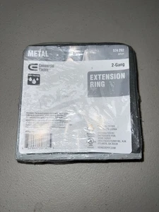 Commercial Electric 2-Gang Metal Extension Ring Gray Wet Rated – NEW Sealed - Picture 1 of 2