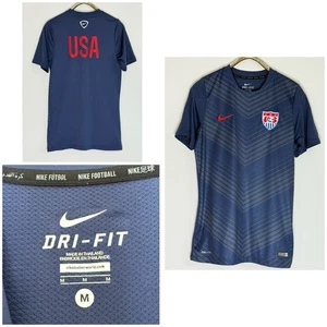 Nike Mens Team USA Medium M Dri-Fit 2014 Soccer Training Chevron Blue Jersey Top - Picture 1 of 13