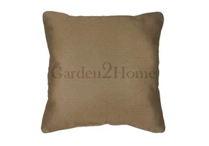 Sunbrella Throw Pillows Canvas Cocoa Brown 5425 (Set of 2) Solid Square 17x17 - Imagen 1 de 1
