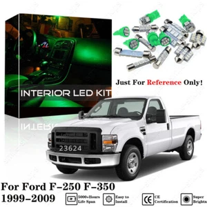 Green Interior LED Light Kit +Green License Light For Ford F-250 F-350 1999-2009 - Picture 1 of 11