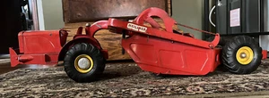 Heiliner model toys red Vtg. pressed steel earth mover truck scraper Pan Dump - Picture 1 of 12
