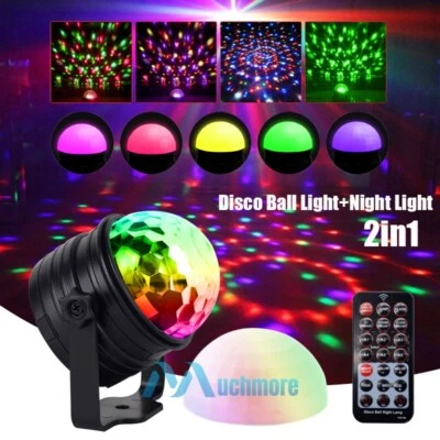 Party Magic Disco Ball Light LED RGB Rotating Club DJ Stage Light w/ Light Shade - Image 1 of 4
