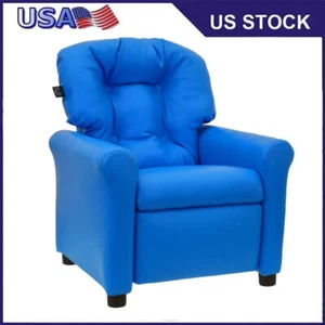 Traditional Kids Recliner Chair, Toddler Ages 1-5 Years, PU Faux Leather Tufted - Picture 1 of 8