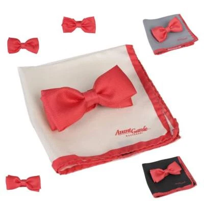 PAPILLON UOMO ARAGOSTA COMPLETO POCHETTE DI SETA BORDI CONTRASTO VARI COLORI BOW - Immagine 1 di 4