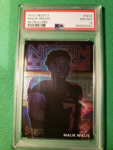 2022 Select Malik Willis Neon Icons Panini Football Card PSA Graded NM-MT 8 - Picture 1 of 6