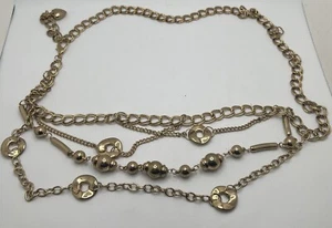 Lightweight Draped Gold Tone Metal Chain Link Clip 44”Belt - Picture 1 of 4